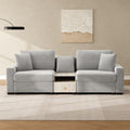 Christopher Knight Home Havencrest 95.7 Modern Upholstered Modular Sofa With Storage Armrest Center Console