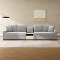 Christopher Knight Home Havencrest 127.9 Modern Upholstered Modular Sofa With Storage Armrest Center Console