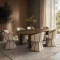 Christopher Knight Home Hawthorne 7 Piece Oval Dining Set Solid Wood With Auto Return Swivel Chairs