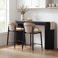 Christopher Knight Home Kara Modern 3 Piece Counter Height Dining Set With Upholstered Arm Stools Curved Bar Table