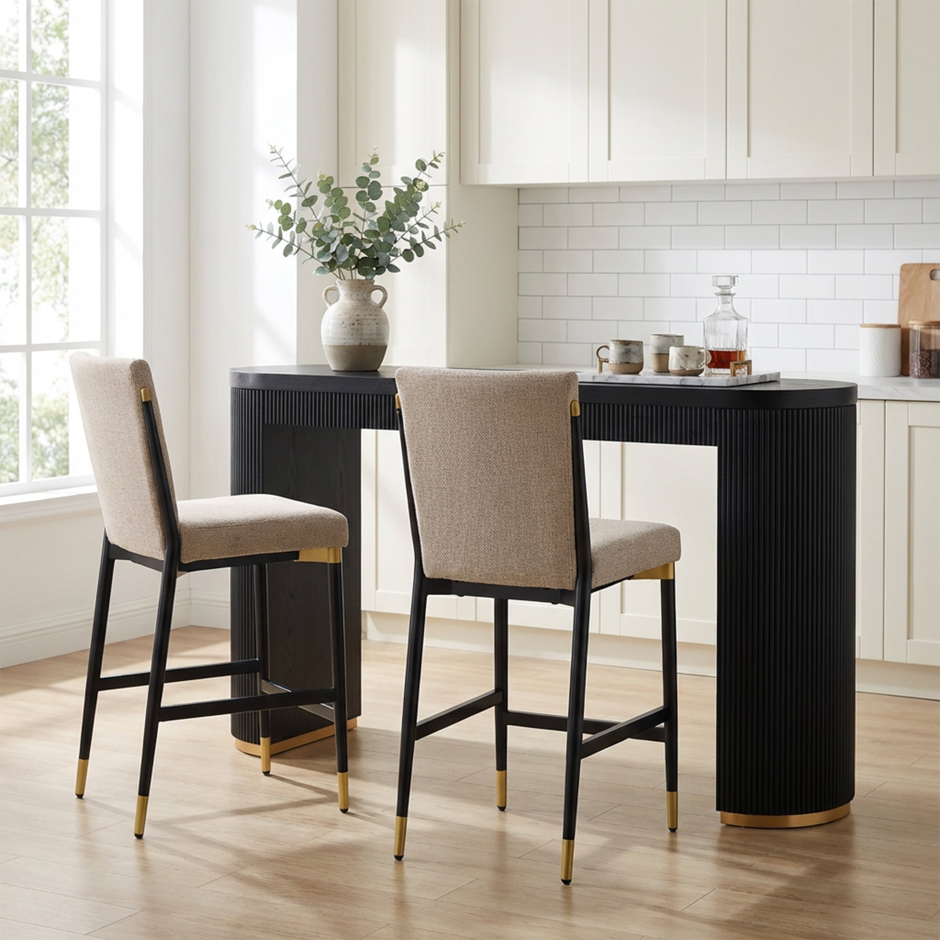 Christopher Knight Home Kara Modern 3 Piece Counter Height Dining Set With Upholstered Metal Frame Stools Bar Table