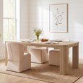 Christopher Knight Home Kennedy Modern Dining Table Rectangular Iron Frame With Wood Veneer Top Fluted Pedestal Base