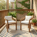 Christopher Knight Home Kesden Outdoor Acacia Wood Patio Dining Chairs With Foam Cushions Set Of 2