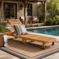 Christopher Knight Home Laguna Outdoor Lounge Chair Acacia Wood With Adjustable Backrest