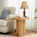 Christopher Knight Home Lumi Modern 21.46 Height Round Wood End Table With Pedestal Base