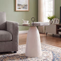 Christopher Knight Home Lunaro Modern Glass Top Metal Base Accent Side Table With Sculptural Conical Design