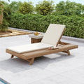 Christopher Knight Home Maribel Modern Outdoor Acacia Wood 4 Position Adjustable Chaise Lounge With Water Resistant Cushion