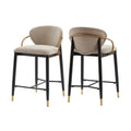 Christopher Knight Home Mateo Modern Upholstered Counter Stool Set Of 2 With Metal Frame And Supportive Back Design