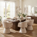 Christopher Knight Home Melville 7 Piece Upholstered Swivel Dining Set With 84 Rectangular Pillar Base Dining Table