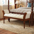 Christopher Knight Home Mid Century Classic Sleek Button Tufted Pu Leather Upholstered End Of Bed Bench With Rolled Arms