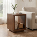 Christopher Knight Home Mid Century Cube End Side Table Wood Accent Side Table With Open Storage Shelf For Small Spaces