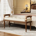 Christopher Knight Home Mid Century Pu Leather Upholstered Bench With Button Tufted Seat Solid Wood Frame 50 W