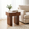 Christopher Knight Home Mid Century Side Table Wood End Table With Fluted Hidden Storage Drawer For Bedroom And Living Room
