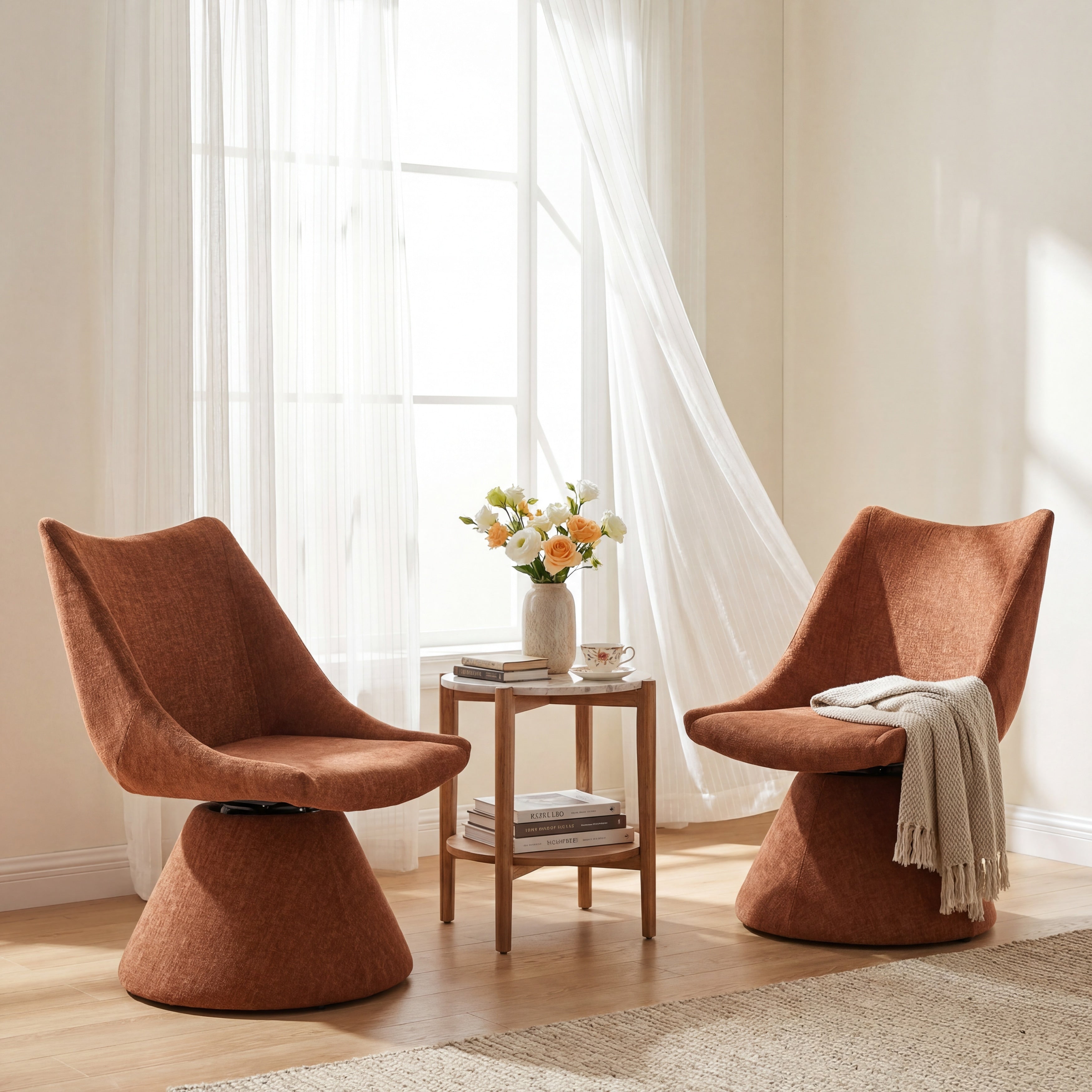 Christopher Knight Home Modern 180 Swivel Upholstered Dining Chairs Set With Metal Frame Wrap Round Design Set Of 2