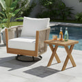 Christopher Knight Home Modern 2 Piece Outdoor Swivel Chair With Side Table