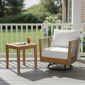 Christopher Knight Home Modern 2 Piece Outdoor Swivel Chair With Square Side Table