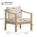 Christopher Knight Home Modern 26.38 Deep Seat Outdoor Patio Club Chair With Ergonomic Slatted Backrest Soft Cushion