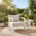 Christopher Knight Home Modern 27.6 Outdoor Curved Back Patio Club Chair With Aluminum Frame Water Resistant Cushions