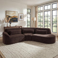 Christopher Knight Home Modern 3 Piece Curved Sectional Sofa Set With Fully Compressed Right Hand Facing Chaise Lounge