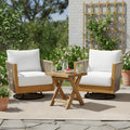 Christopher Knight Home Modern 3 Piece Outdoor Swivel Chair Set With Side Table