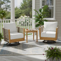 Christopher Knight Home Modern 3 Piece Outdoor Swivel Chair Set With Side Table