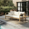 Christopher Knight Home Modern 77.95 Wide Outdoor Patio Club Chair With Ergonomic Slatted Backrest Soft Cushion