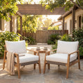Christopher Knight Home Modern Acacia Wood Rope Outdoor Club Chair With Cushions And Weather Resistant Teak Finish