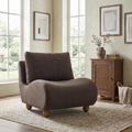 Christopher Knight Home Modern Armless Accent Lounge Chair With Curved Upholstered Rounded Silhouette And Wood Legs