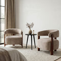 Christopher Knight Home Modern Curved Upholstered Accent Arm Chair With Solid Wood Frame Sculpted Backrest Set Of 2