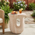 Christopher Knight Home Modern Indoor Outdoor 18.9 H U Shaped Faux Marble Mgo Accent Side Table With Unique Veining