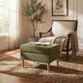 Christopher Knight Home Modern Mid Century Upholstered Tufted Ottoman With Solid Wood Legs Versatile Use