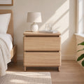Christopher Knight Home Modern Nightstand With 2 Roller Glide Storage Drawers Wood Look Design For Bedroom Living Room