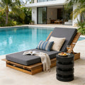 Christopher Knight Home Modern Outdoor Acacia Wood Chaise Lounge With 3 Position Adjustable Backrest Ventilated Slatted Seat