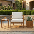 Christopher Knight Home Modern Outdoor Lounge Chair Acacia Wood With Water Resistant Cushions Ergonomic Back Design