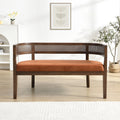 Christopher Knight Home Modern Rattan Upholstered Loveseat With Hand Woven Backrest