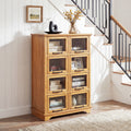 Christopher Knight Home Modern Rubberwood Storage Cabinet With 8 Glass Doors