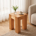 Christopher Knight Home Modern Side Table Natural Pine Wood Fluted End Table With Sculptural Elephant Leg Design