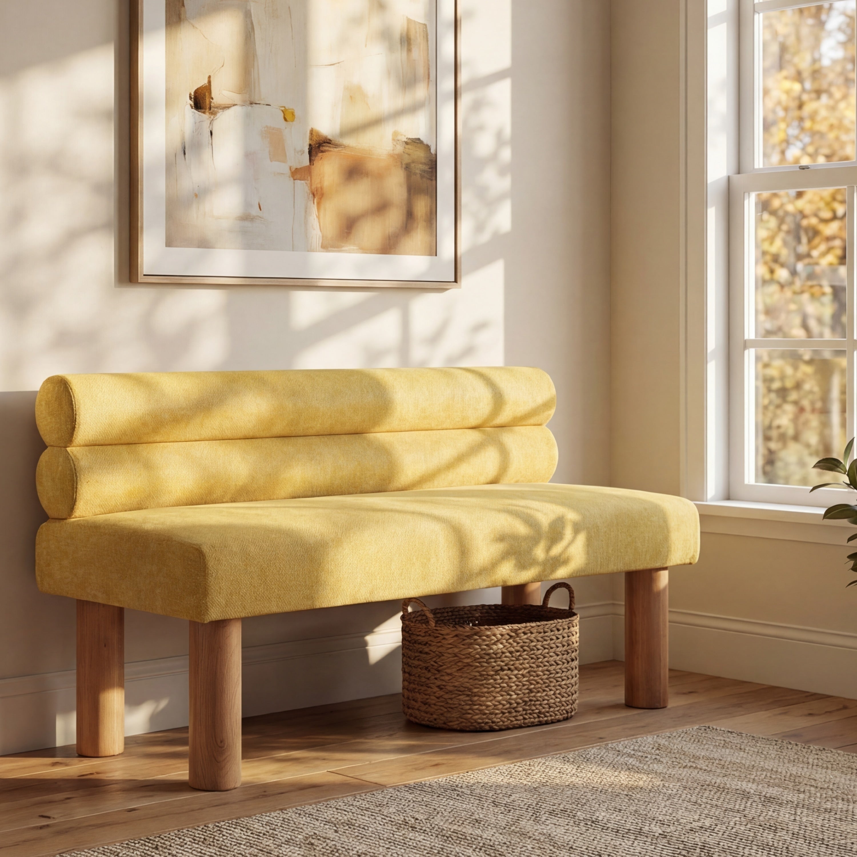 Christopher Knight Home Modern Upholstered Dining Bench With Padded Seat And Backrest