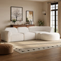 Christopher Knight Home Modern Upholstered Curved Sectional Sofa With Deep Seat Ottoman