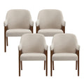Christopher Knight Home Modern Upholstered Dining Chair With Armrests And Walnut Tone Wood
