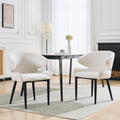 Christopher Knight Home Modern Upholstered Dining Side Chairs Set With Sculptural Shell Back And Metal Legs