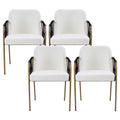 Christopher Knight Home Modern Upholstered Metal Base Dining Chairs With Woven Armrests