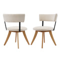 Christopher Knight Home Modern Upholstered Rubber Wood Dining Chairs With Curved Back