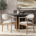 Christopher Knight Home Modern Upholstered Rubber Wood Dining Chairs With Ergonomic Curved Back