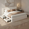 Christopher Knight Home Modern Upholstered Storage Bed With Drawers And Vertical Headboard