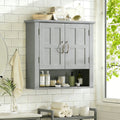 Christopher Knight Home Modern Wall Mounted Storage Cabinet With Adjustable Shelves And Double Doors