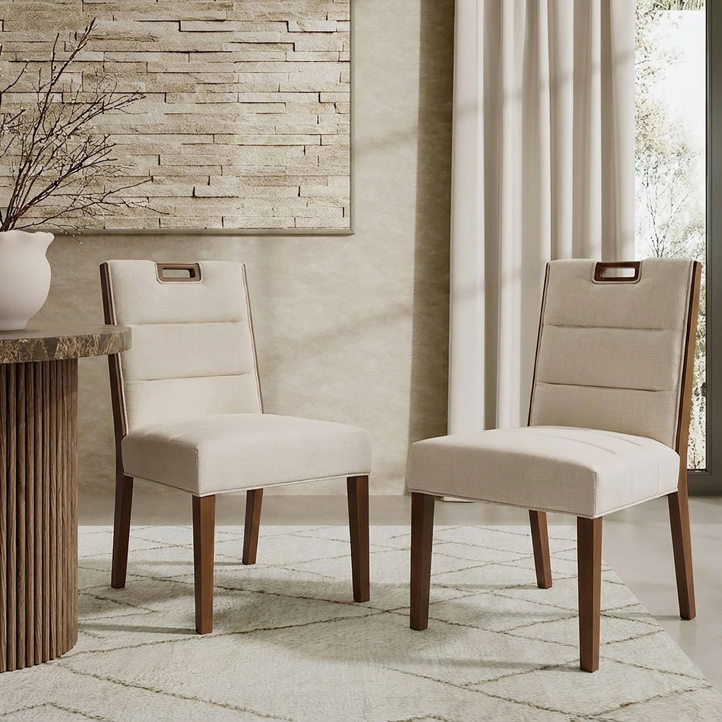 Christopher Knight Home Modern Wooden Upholstered Dining Chair Set