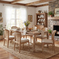Christopher Knight Home Montclair Farmhouse Extendable 7 Piece Dining Set With Wood Upholstered Chairs