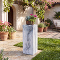 Christopher Knight Home Montclair Pedestal Magnesium Oxide With Handcrafted Marble Effect Design