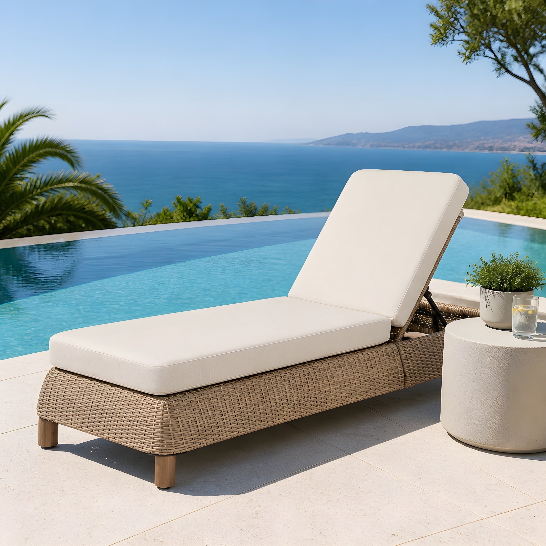 Christopher Knight Home Monterey Outdoor Chaise Lounge Adjustable Reclining Backrest Water Resistant Cushion